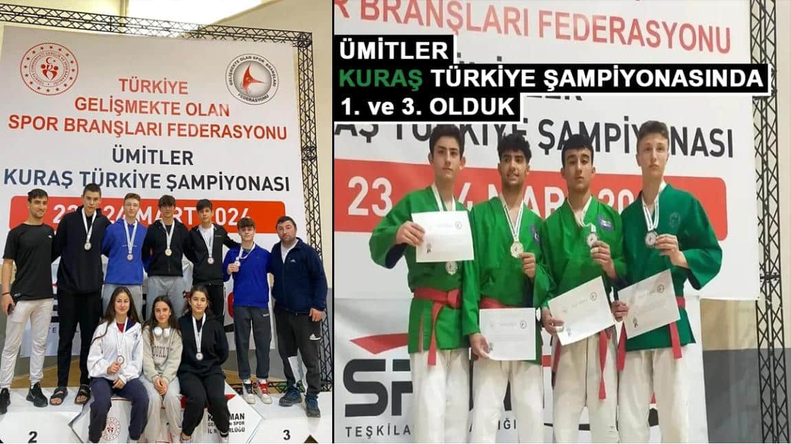Ümitler Kuraş Türkiye Şampiyonasında 1. ve 3. Olduk